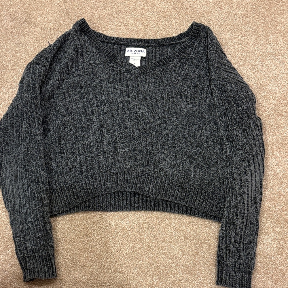Arizona Jean Company Women's Charcoal V-Neck Sweater